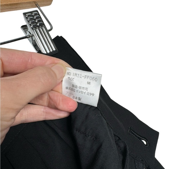 Issey Miyaki | Vintage High Waist Pleated Trousers Wool/Cupro Black Medium - Picture 8 of 10